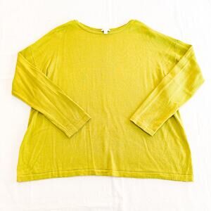 J. Jill Green Merino Wool Long Sleeve Light Sweater Size XL